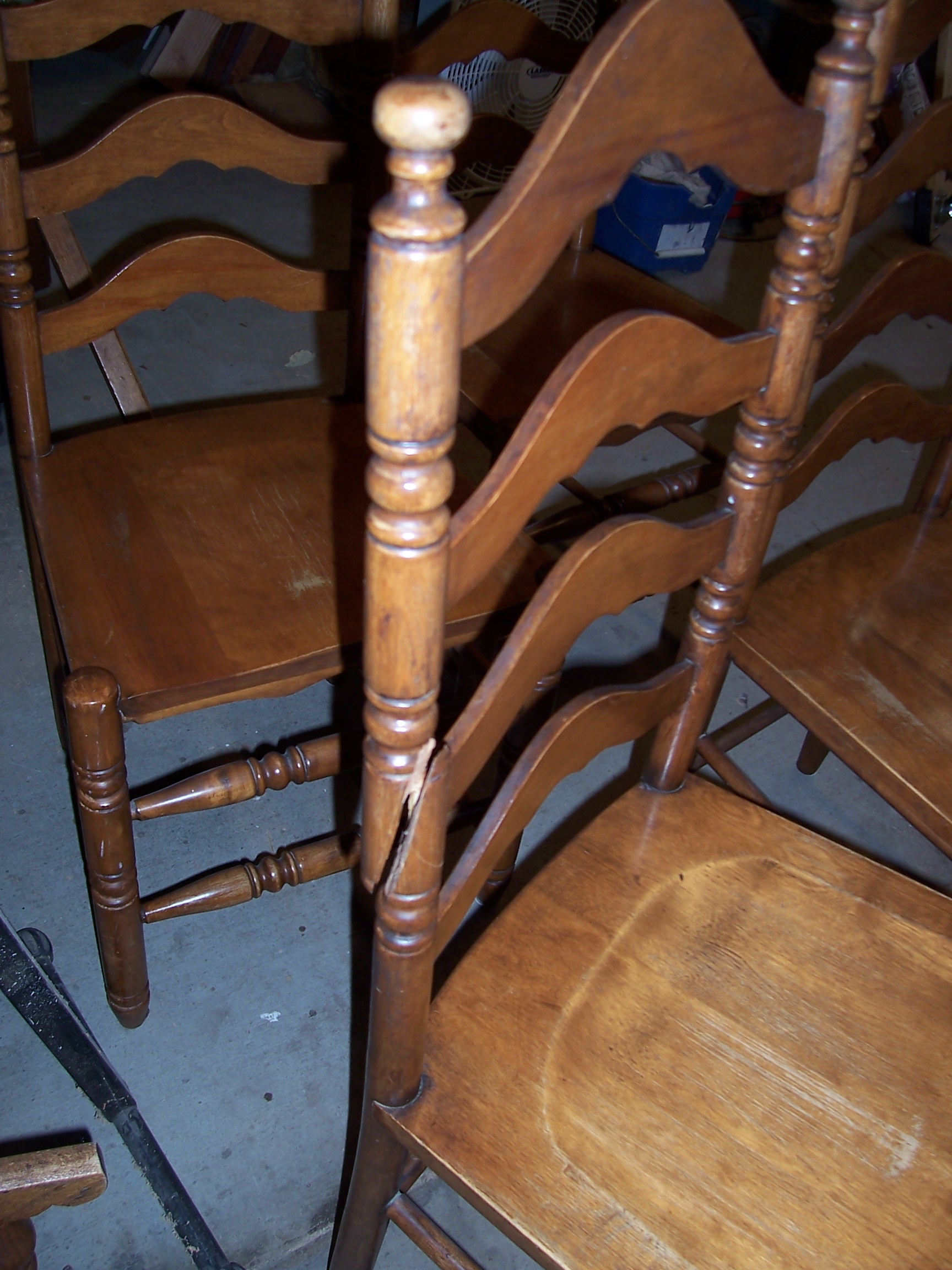Antique maple table & chairs